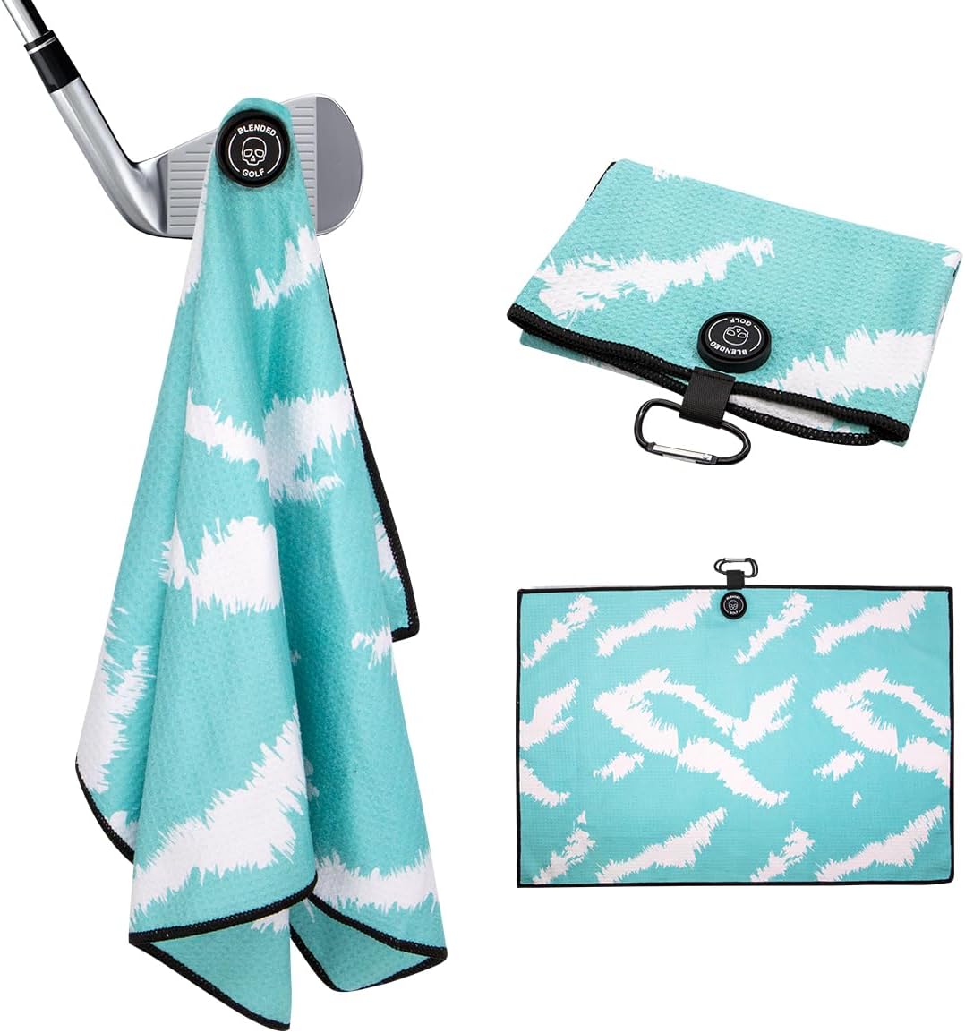 print microfiber waffle golf towels with custom logo grommet and hook